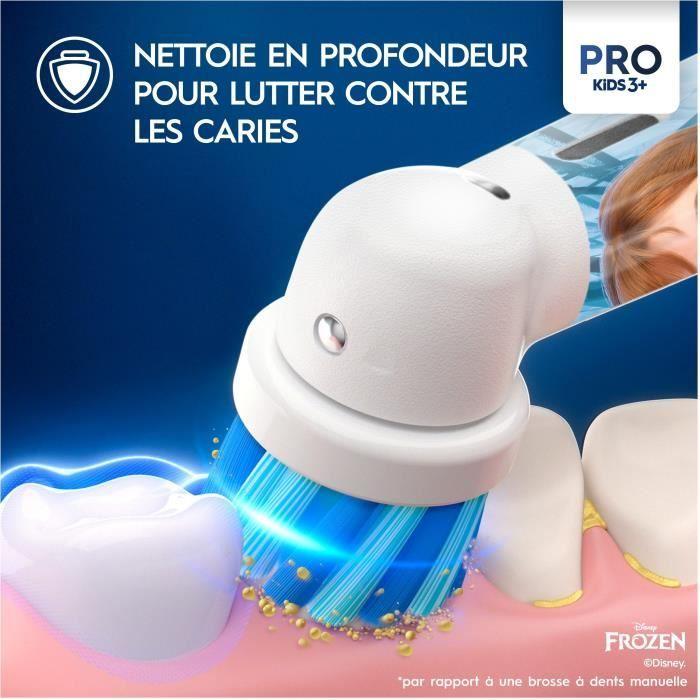 Oral-B Pro Kids Brosse à Dents Électrique Enfant, Reine des Neiges Disney, 1 Brossette Brossage Doux, Minuteur et Vibrations