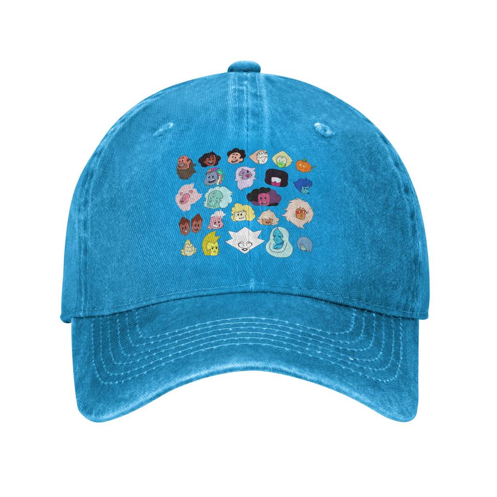 Cappellino in Denim Lavato con Teste di Steven Universe Cappellini da Baseball Casual Cappello Regolabile Estivo Unisex Cappellini da Baseball
