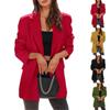 Kvinnor Business Casual Button Lapel Work Jackor Öppen Front Långärmad Fall Outfit