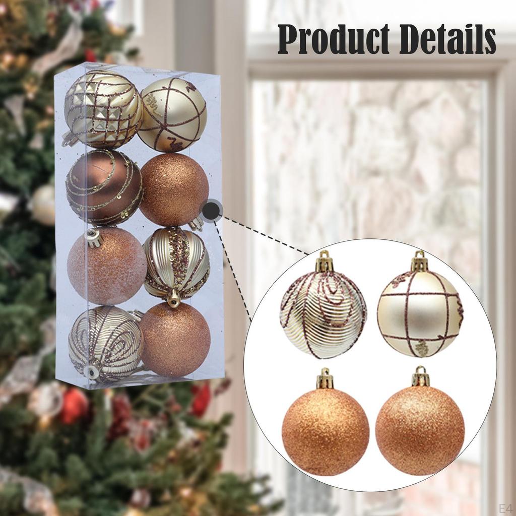 8 Christmas Ball Decorations 6 Cm Baubles for Festive Gatherings and Anniversaries