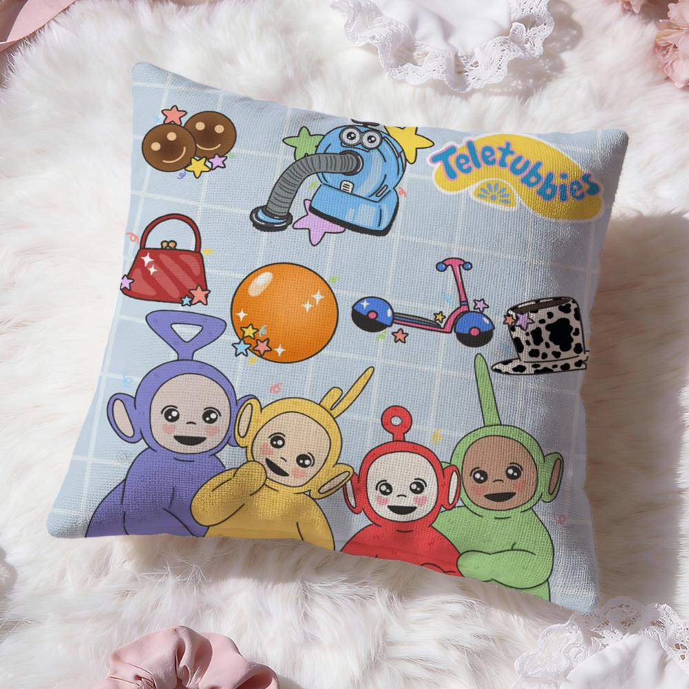 Cute T-Teletubbies Cushion Cover Premium Comfort Reversible Pillow Cove -Two in One Design for Any Room & Car Interior