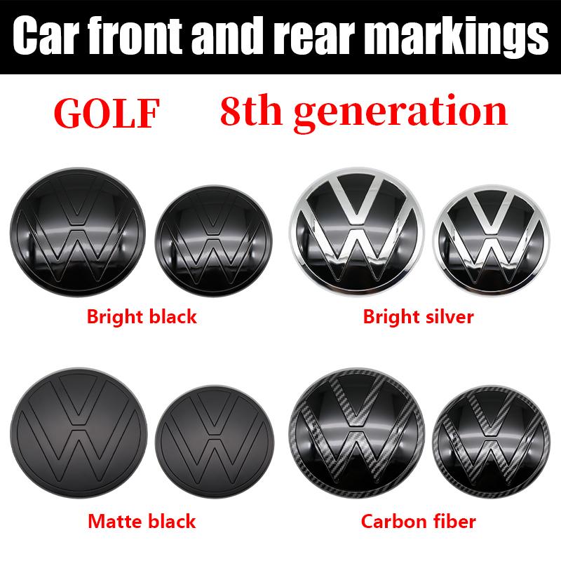 140mm Car Front 122mm Rear Trunk Emblem Grille Lid Logo Badge and Accessories For VW Golf 8 Car Modification Upgrade Accessories Zl1