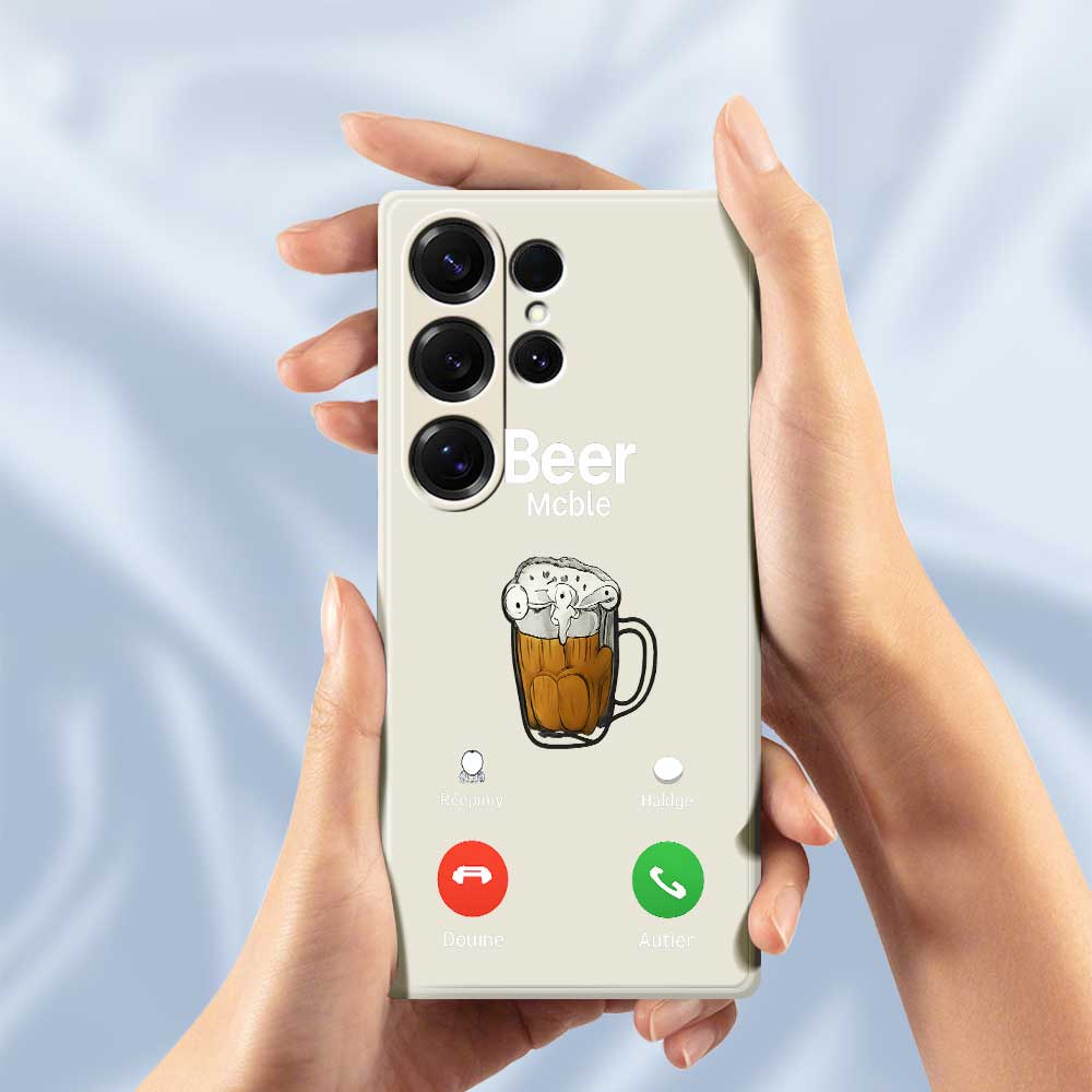 For Samsung Galaxy S25 Ultra Case Beer Pattern Printing Straight Edge TPU Phone Back Cover