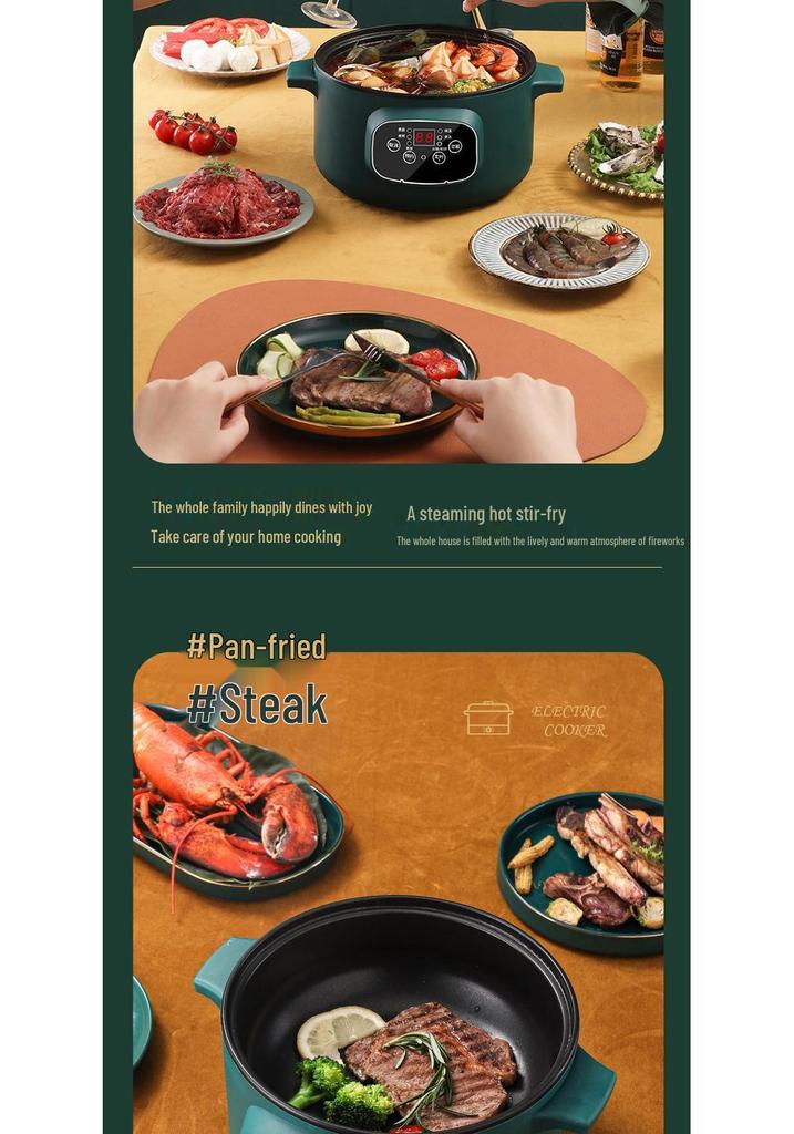 Multi-Functional Electric Cooker: Hot Pot, Stir-Fry, and Noodle Maker for Dorms and Bedrooms