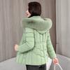Down Padded Jacket Women's Short Fur Collar Padded Jacket Plus Velvet Thickened Casual Fashion Winter Padded Jacket