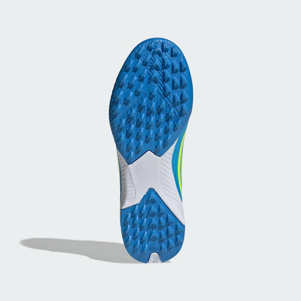 adidas F50 LEAGUE Turf Football Kids JR9017 Kids' Performance Sports Shoes Lucid Ray Blue / Team Solar Yellow 2 / Lucid Aquamarine