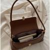 Minimalist Faux Leather Baguette Purse for Women Small Shoulder Crossbody Fashionable Daily Handbag CLE