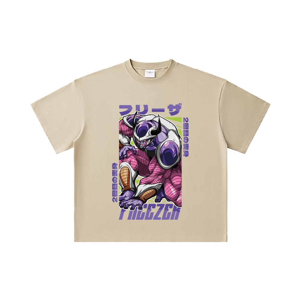 260 GSM Double Yarn 32 Count 100% Cotton Dragon Ball V72 King Cold Print Unisex Heavy Cotton T Shirt