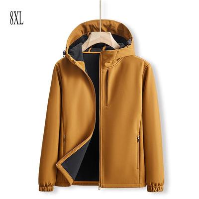 Traje de Asalto Exterior Talla Grande para Hombre Soft Shell Otoño e Invierno, Chaqueta Cardigan Deportiva y de Ocio, Chaqueta con Capucha Cortavientos e Impermeable