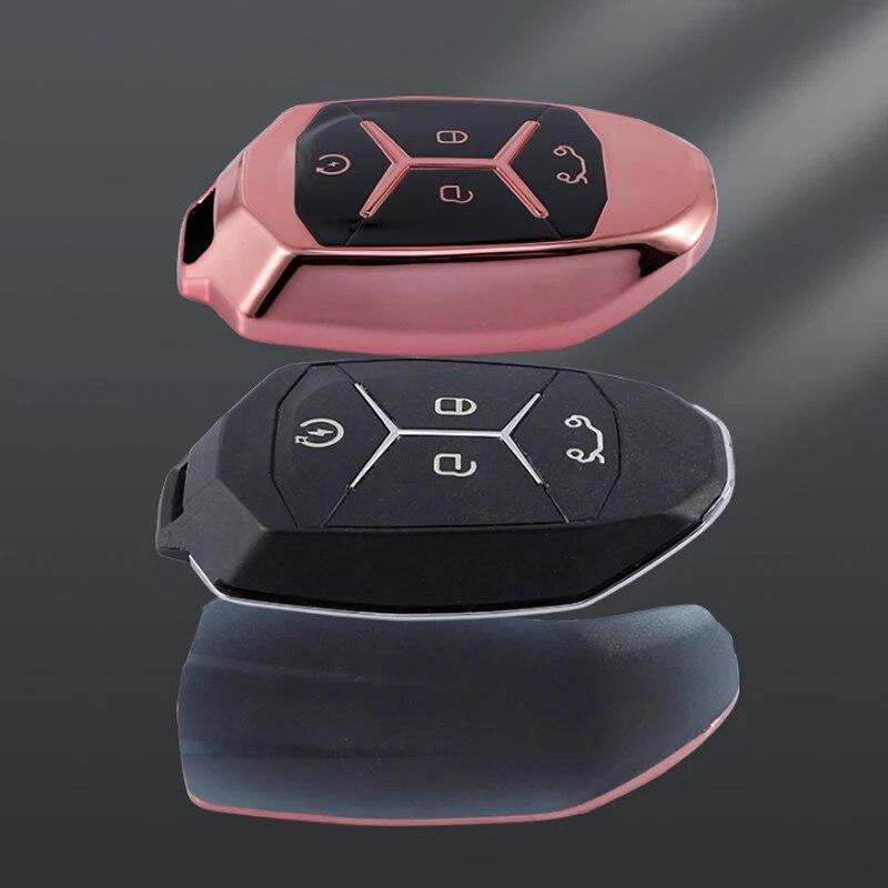 Mein goog Auto TPU Auto Smart 4-Tasten Schlüsselhülle Tasche Fob Hülle Abdeckung für LYNK&CO 01 02 03 Schlüsselhalter Schutz Zubehör