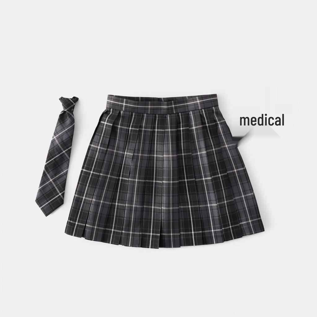 JK Uniform Three-Button School Blazer & Pleated Skirt Set