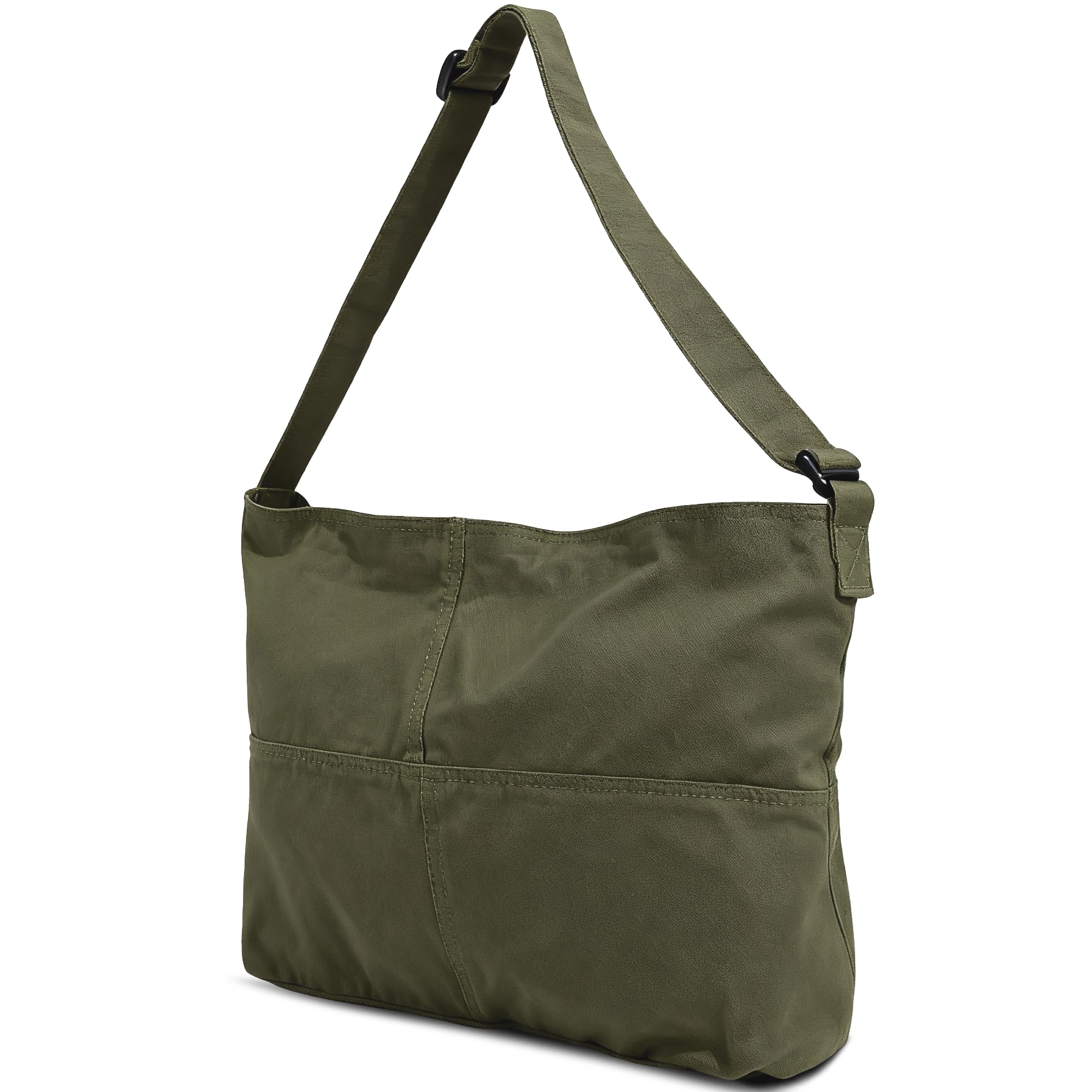 

Basicpower Canvas Tote Bag for Women, Shoulder Bag: Lightweight, Large Capacity, A4 Size, 2-Way, Simple, Solid Color, Shoulder Tote, Zippered, Large,