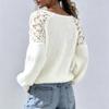 Women's Color Crewneck Pullover Sweater, Hand-Knit Knit Top for Fall Winter