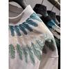 Summer New Trendy Brand Peacock Feather Short-sleeved T-shirt For Men, Light Luxury Trendy Round Neck, Versatile Half-sleeve