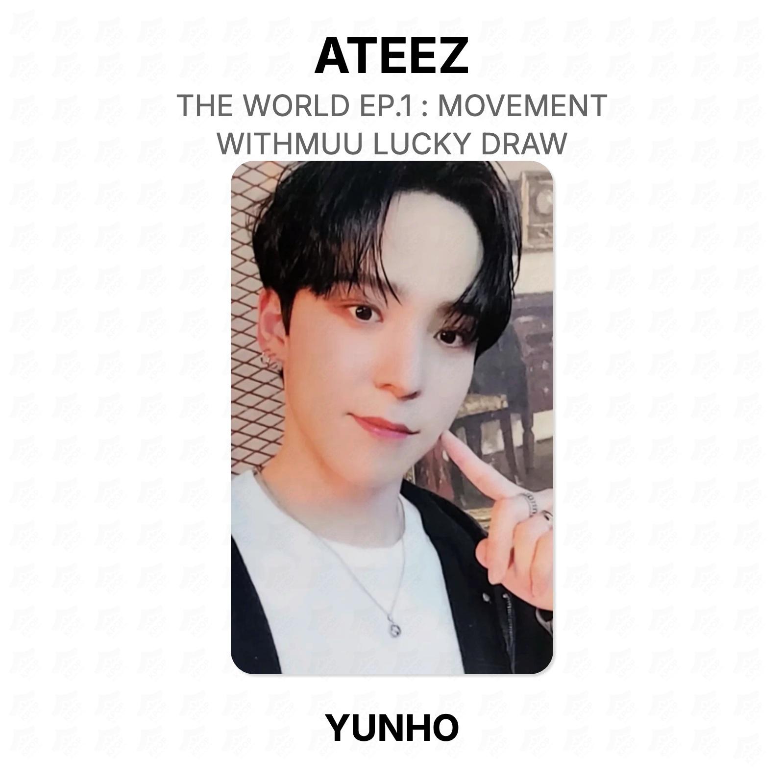 ATEEZ THE WORLD EP.1 : MOVEMENT WITHMUU LUCKY DRAW Official Photocard YUNHO