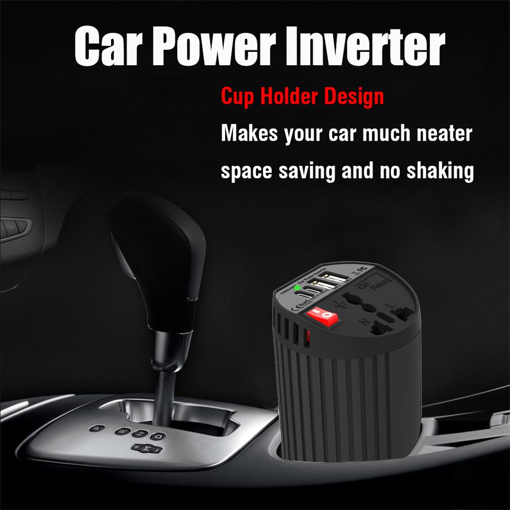 200W Car Inverter 12V DC To 110V/220V AC With USB Type-C Port Voltage Transformer Car Power Converter for Phone Laptop Tablet