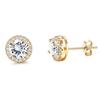 4 pair Stud Earrings for Women Men Gold Plated Hypoallergenic Silver Post Earrings Big Brilliant Simulated Diamond