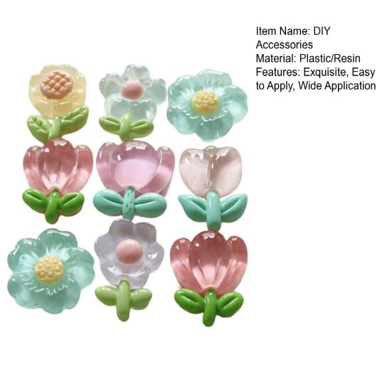 5Pcs Resin Tulip Flowers DIY Tulip Sunflower Shoe Craft Accessories Charms Flower Ornaments for Jewelry Shoes