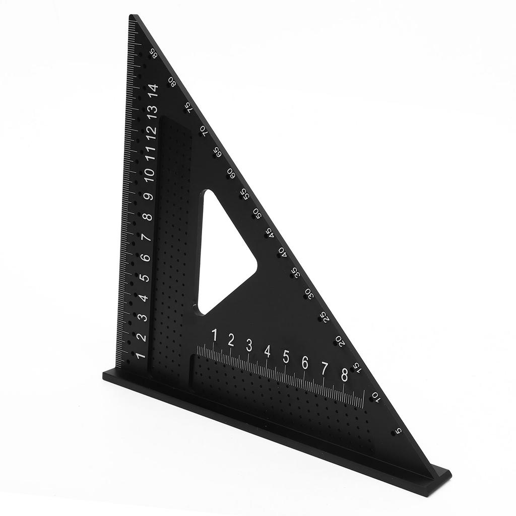 7 Inch Triangle Ruler 90 Degree Multi Hole Angle Ruler Carpenter Rafter Square for Woodworking and Construction