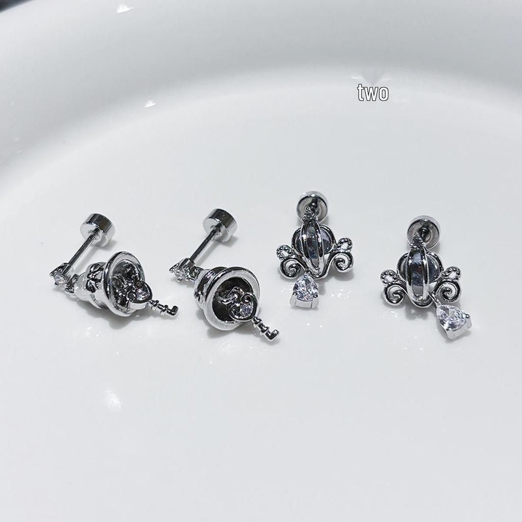 Moonstone Bell Pendant Titanium Steel Cartilage Earrings for Christmas