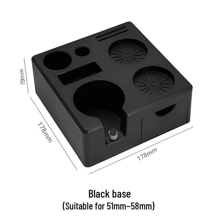 Czarny 3-częściowy zestaw stacji do ubijania kawy 51 mm z podstawą dystrybutora