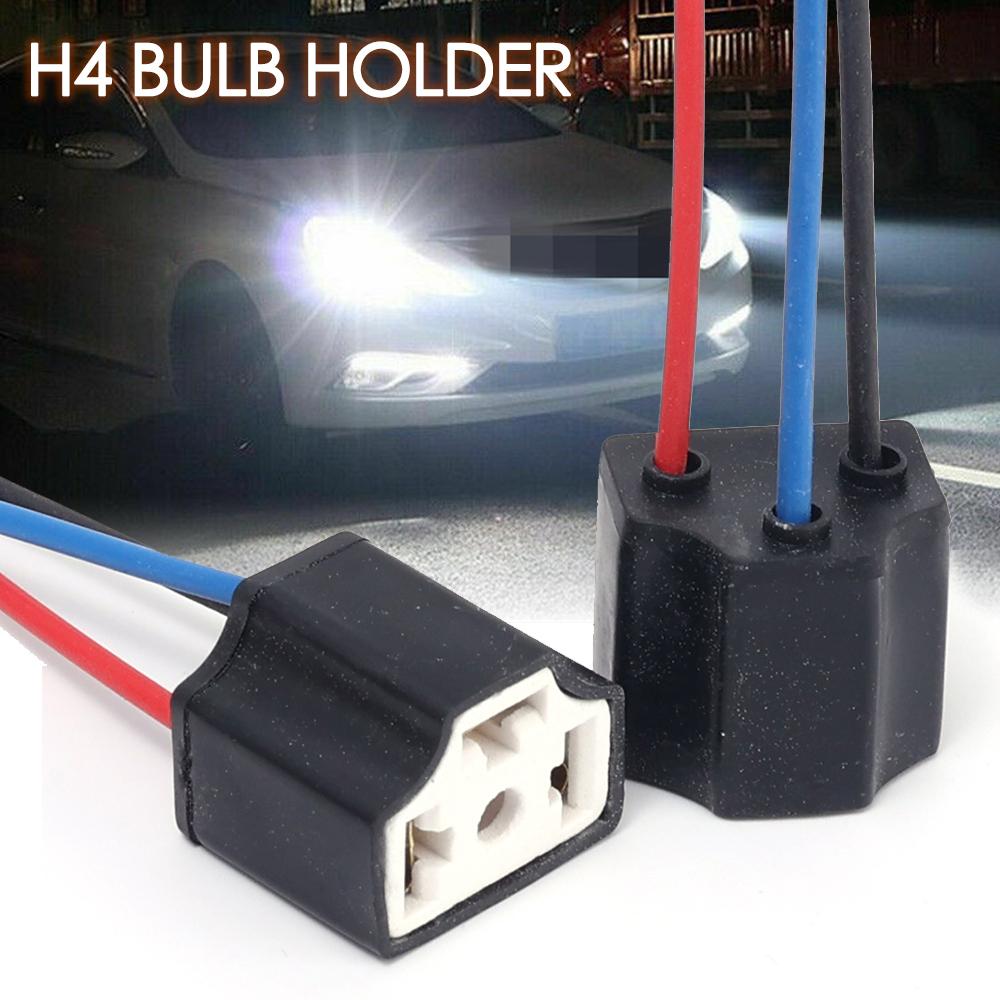 H4 Automotive Headlight Bulb Holder Ceramic Three-pin Socket Headlight Connector Replacement Repair Bulb Holder Connector Plug
