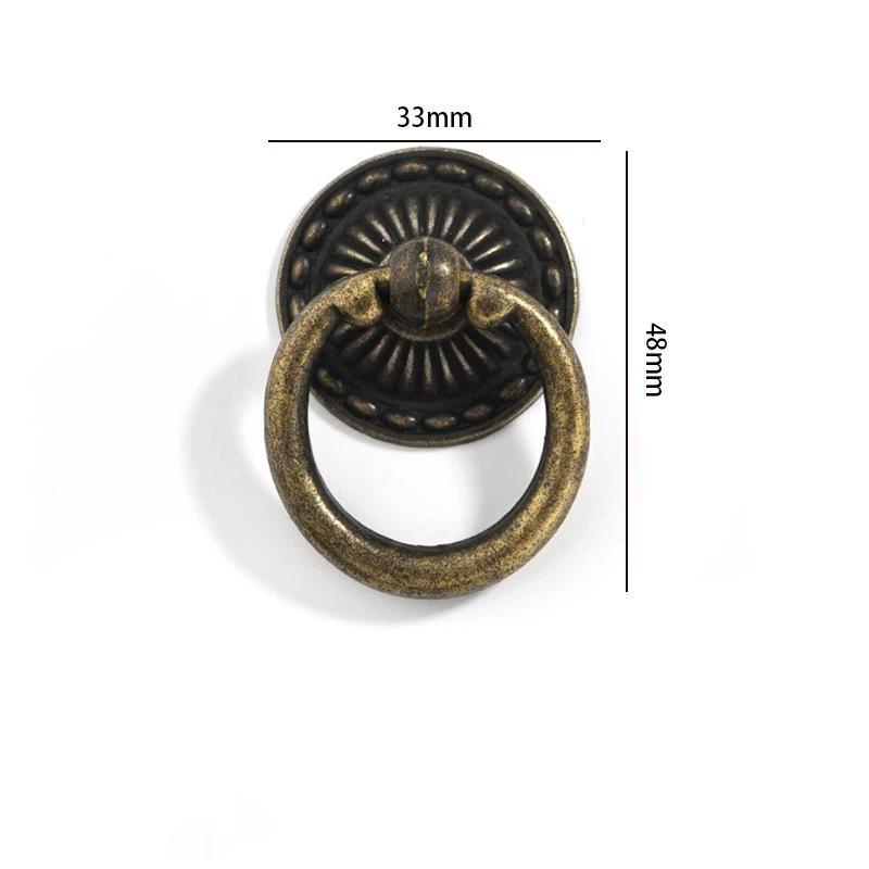 Heavy Duty Retro Drawer Ring Pulls Zinc Alloy Multiple Vintage Styles for Bathroom Wardrobe Cabinet Home Decor