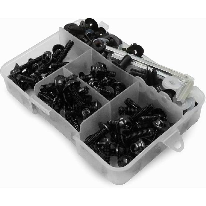 Worldmotop Fairing Bolt Kit Screws Fasteners Universal Compatible With Yamaha Honda Kawasaki Suzuki BMW,Fairing Bolt Kits Metric Bolts And Nuts