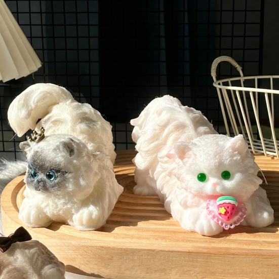Realistic Cat Squeeze Toy Soft TPR Fidget for Stress Relief Cute Kitten-Shaped Decompression Gadget for Kids Adults