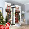 2 Stück 2D Flachdruck Weihnachtsszene Vorhang Weihnachtsgeschäft Weihnachtsmann Schneemann Baum Polyester Ohne Strom Party & Feiertag
