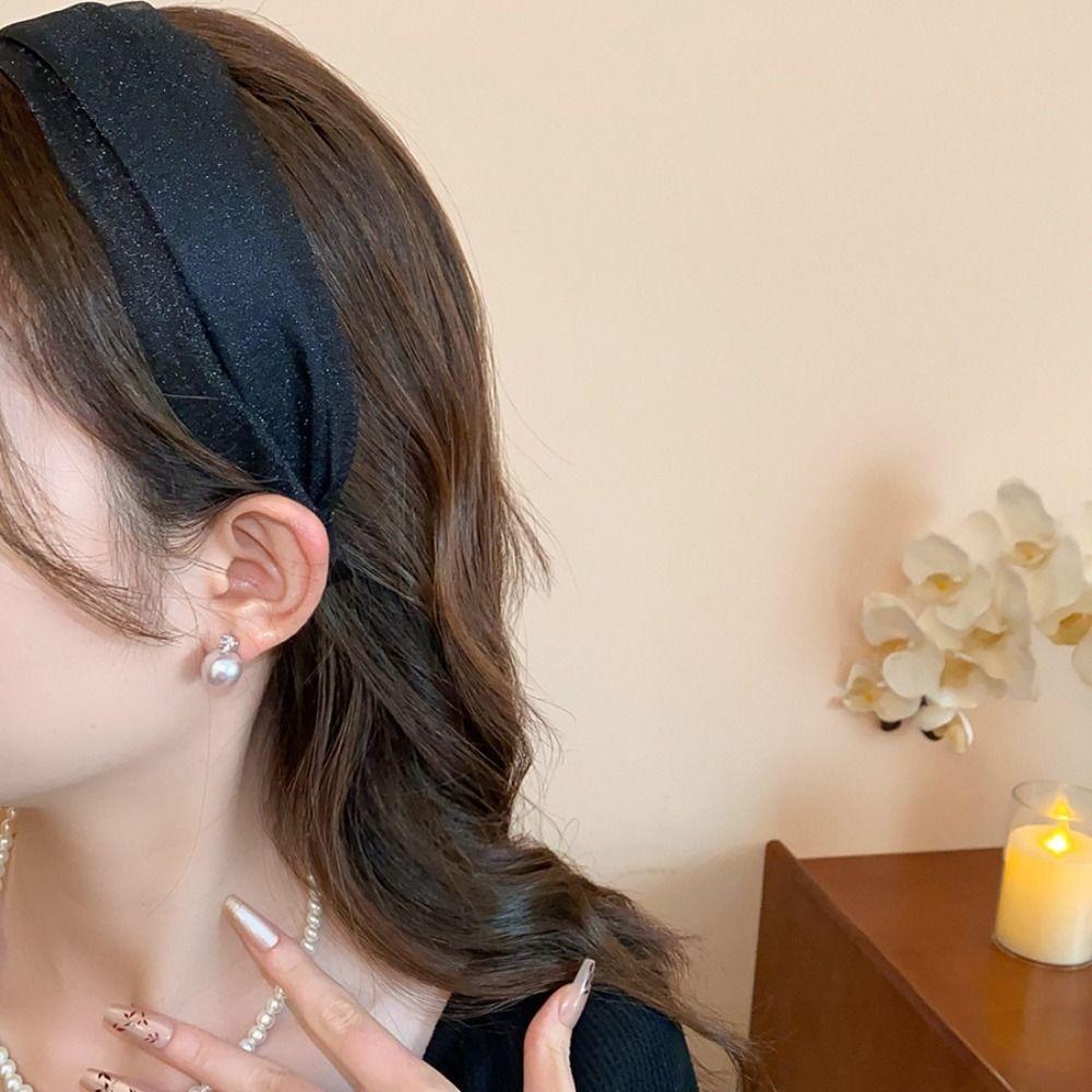 Sweet Women Hair Hoop Korean Style Wide Edge Hairband Temperament Chiffon Headband Women/Lady