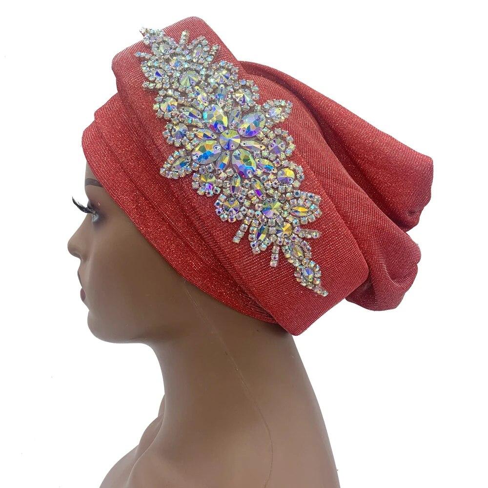 Luxury Rhinestone Turban Hat for Women