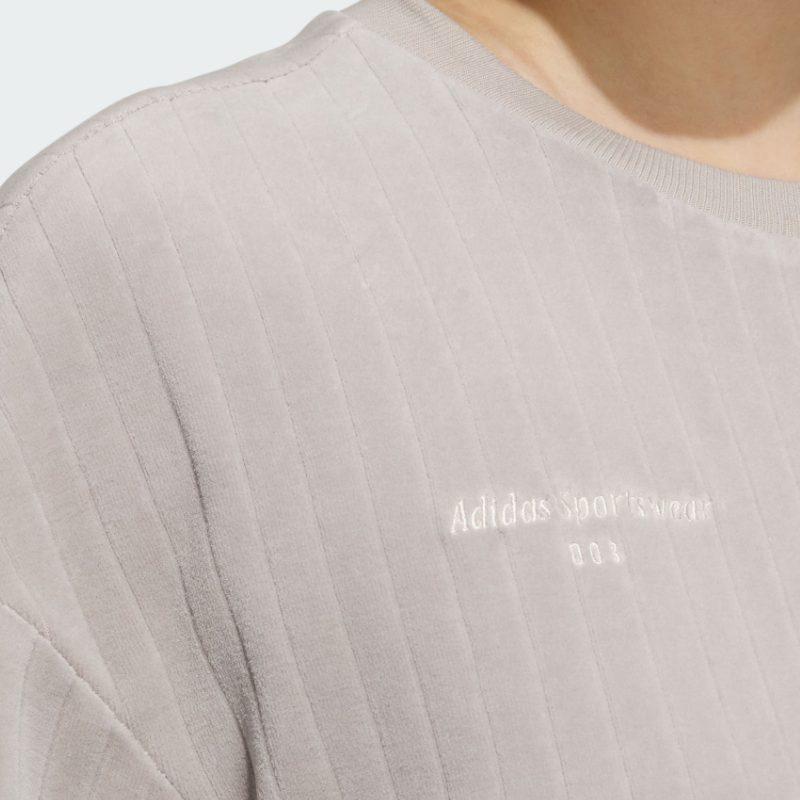 Adidas Lounge Sweatshirts Women's Light Gray Crew Neck Moderate Regular IW4034