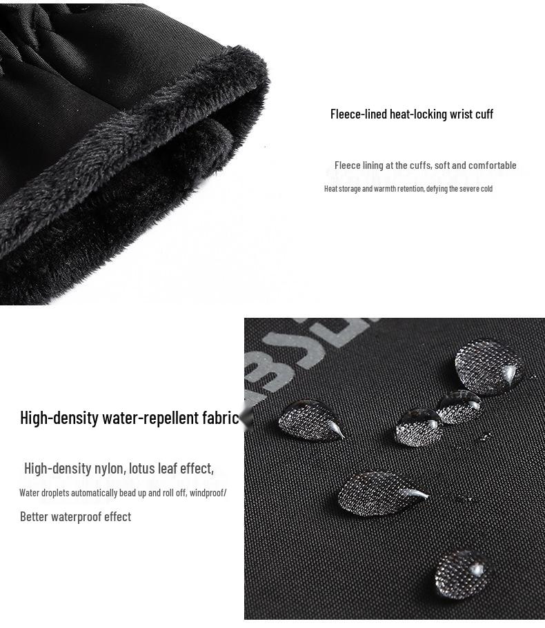 Autumn/Winter Touchscreen Zipper Gloves: Two-Finger Flip Cover for Fishing, Cycling, Outdoor Sports, Plus Velvet Insulation for Cold Protection