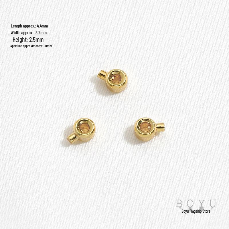 14K Gold Positionierverschluss Schließe Clip für DIY Perlenkette - Farbbeständige Perlenendkappe