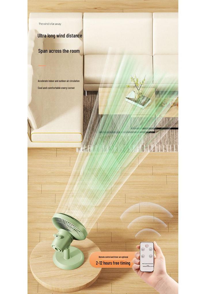 Rechargeable Silent Electric Desktop Clip-On Fan for Dorm, Office, or Bedside.