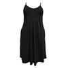 Robe décontractée pour femme grande taille, couleur unie, col rond, sans manches, plissée, avec poche