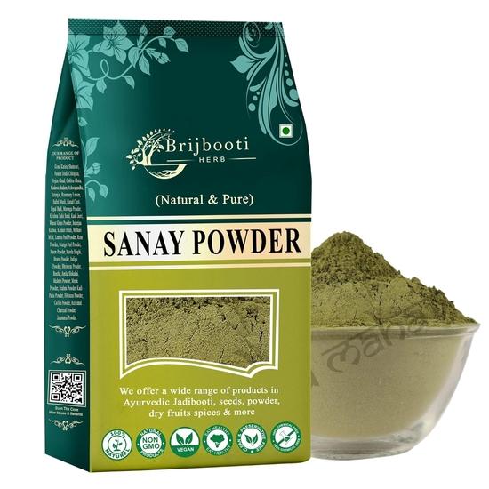 BIRJU MAHAVIR Senna Leaf, Cassia Angustifolia, Sonamukhi Patta, Sanay Patti Powder, Natural - Senna, 400 Gm 400GM