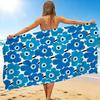 1Pc Blue Floral Beach Towel, Quick Dry, Multi-Use for Beach Pool Gym Yoga Home Travel, Christmas, Halloween, Xmas Gift M928187