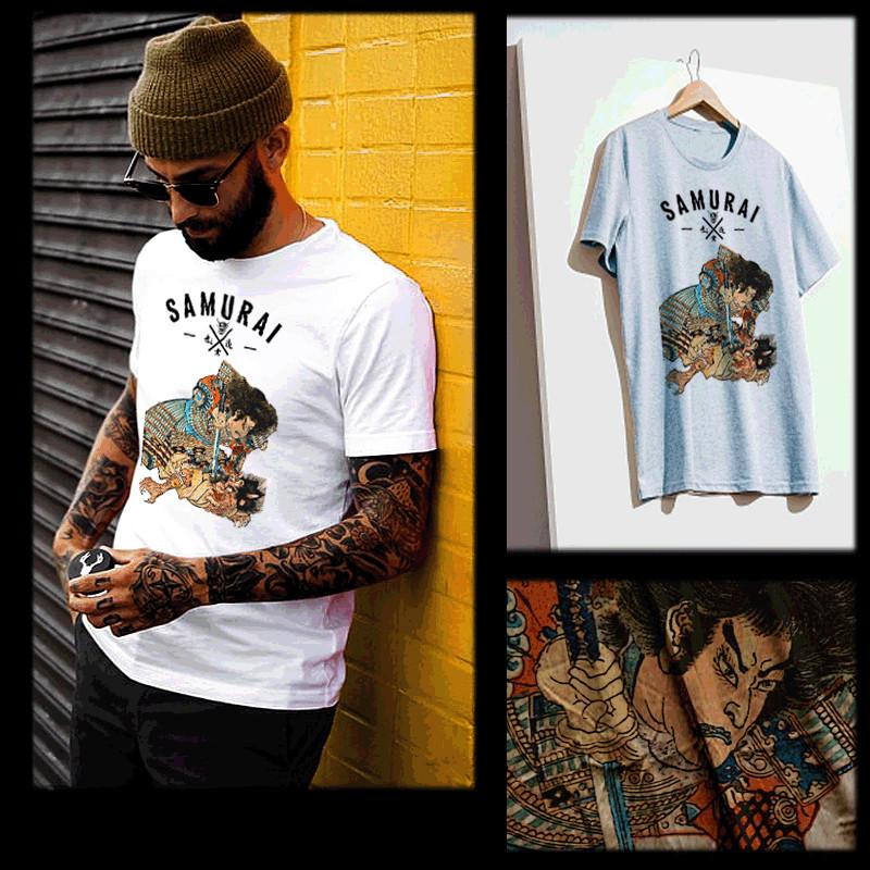 

Samurai T-Shirt warrior battle Oni Demon Bushido Code Japanese katana Hanzo 3XL