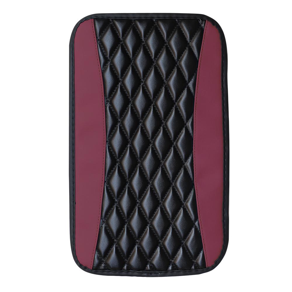 Car armrest cushion center control cushion Car interior accessories PU leather embroidered three-dimensional lattice cushion