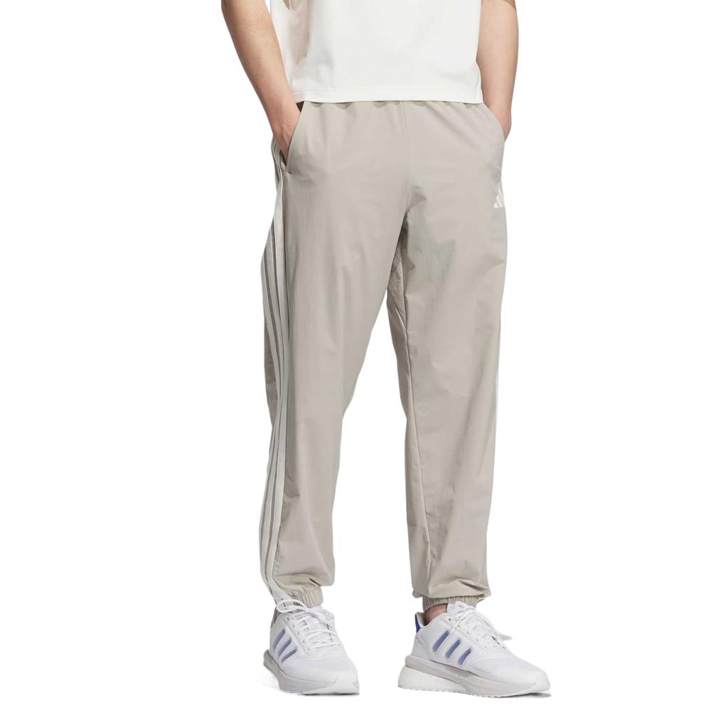 adidas Sportswear Fashion Trendy Versatile Mid-Rise Tapered Knit Joggers Men Joggers Gray White KC2842