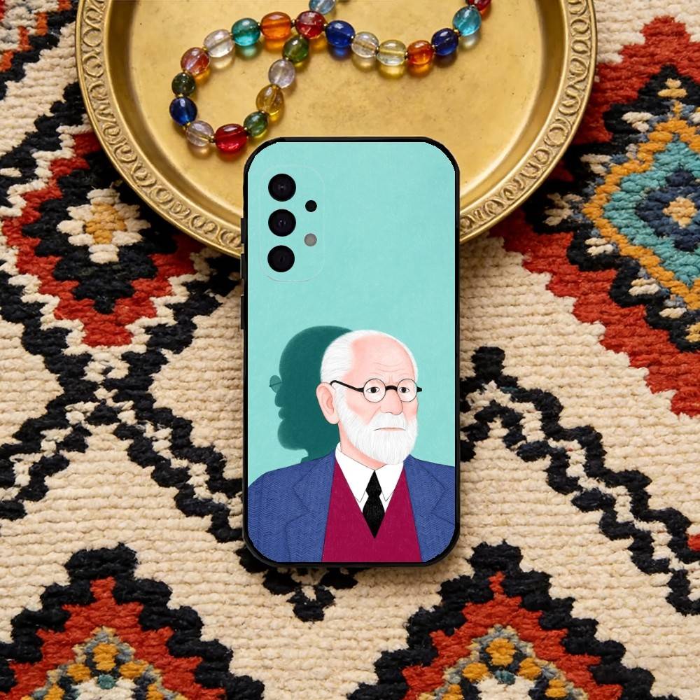 Psychoanalysis Sigmund Freud Phone Case For Samsung S25,24,23,22,30,21,10,9,Ultra,Plus,FE 5G Black Soft Case