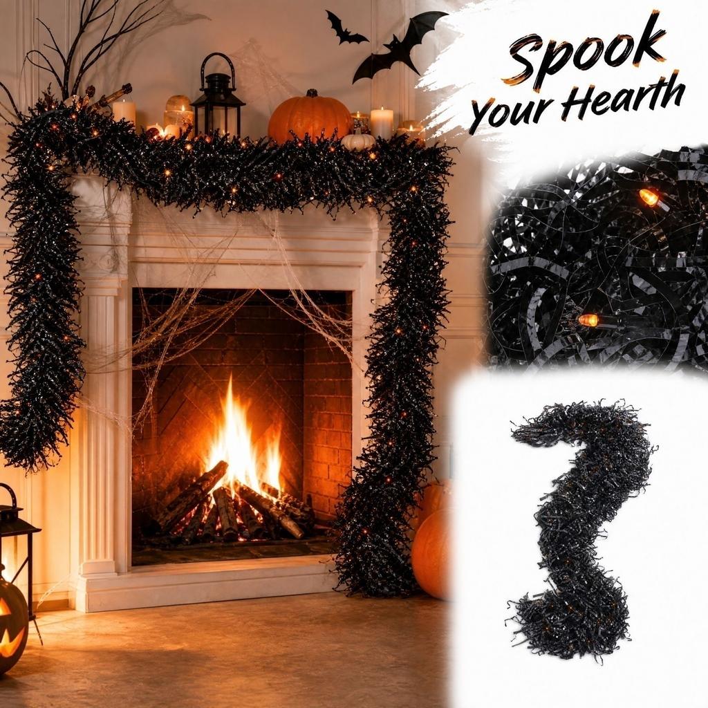 Halloween Fireplace Mantel Decoration Set for Holiday Home Decor
