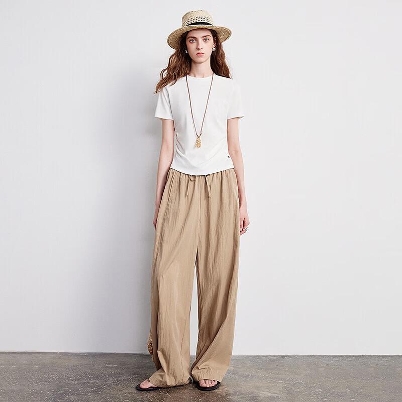 Chuyu Women's Cooling Tencel Cotton Round Neck T-Shirt