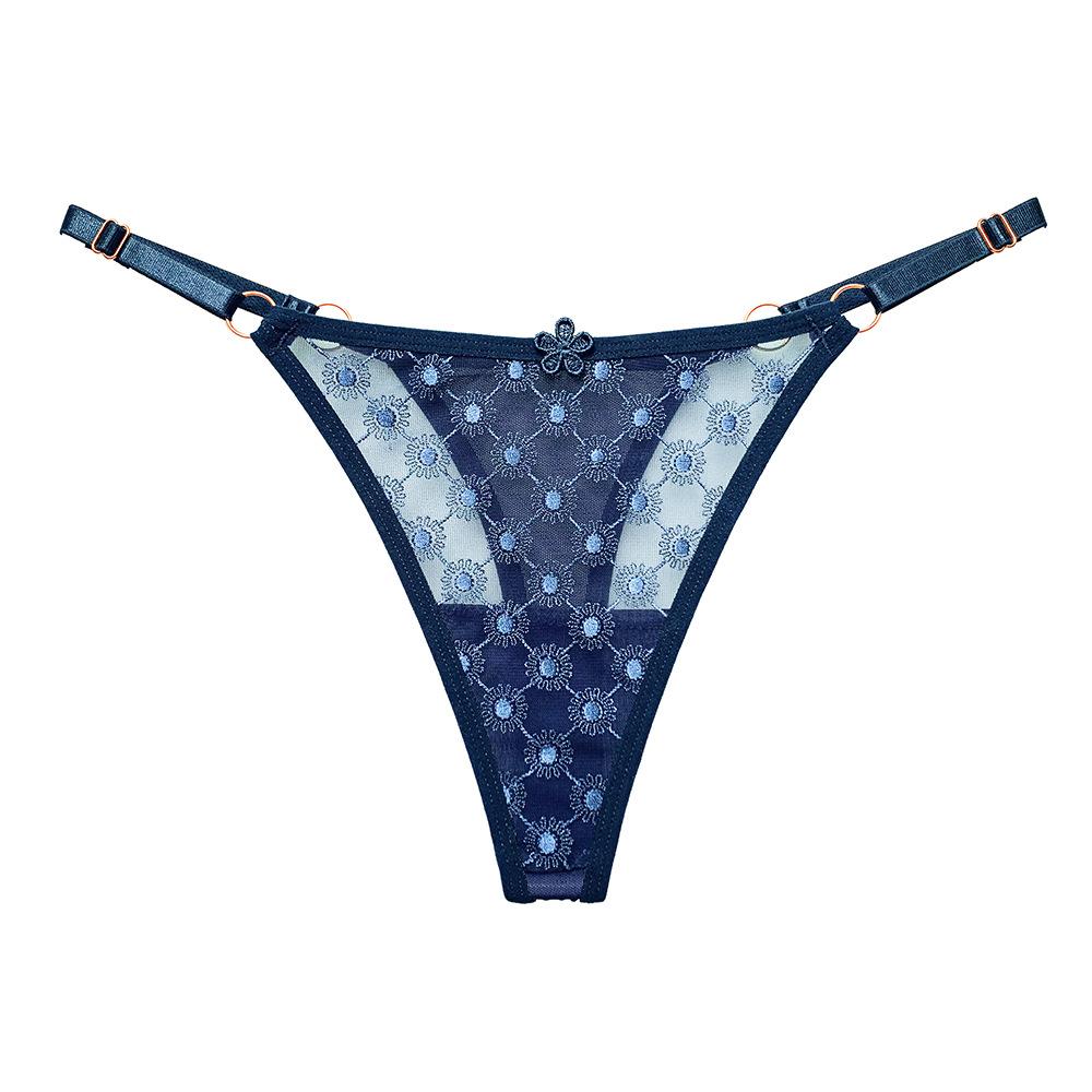 Korean Version of Simple and Slightly Sexy Girl Panties, Fancy Thin Mesh Yarn, Pure Desire, Low Waist Adjustable Thong 2269