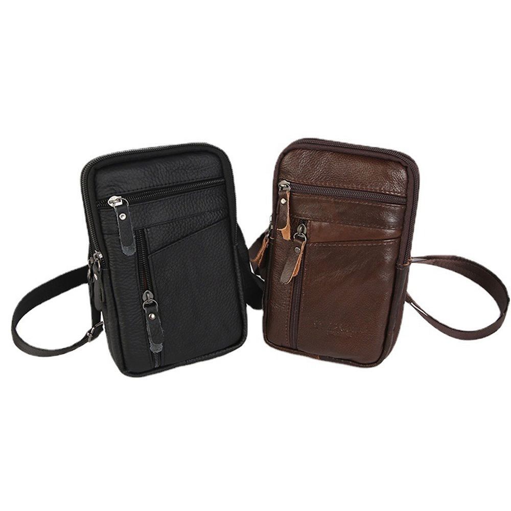 Genuine Leather Phone Chest Bag Large Capacity Messenger Bag Crossbody Phone Bag  Cell Phone