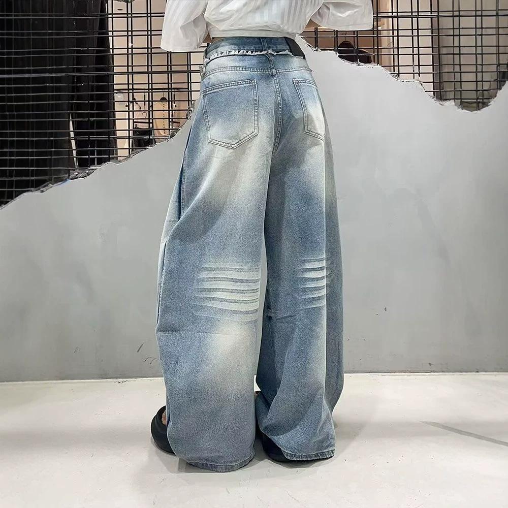 Women Straight Leg Denim Jeans Casual Solid Color Cotton Blend High Waist Daily Streetwear Long Pants