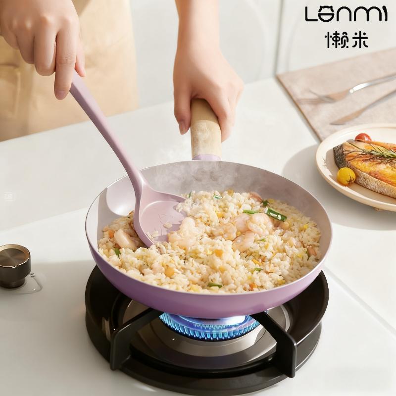LANMI Household non-stick flat frying pan, egg and steak frying pan, gas stove and induction cooker, 24cm 26cm-35cm