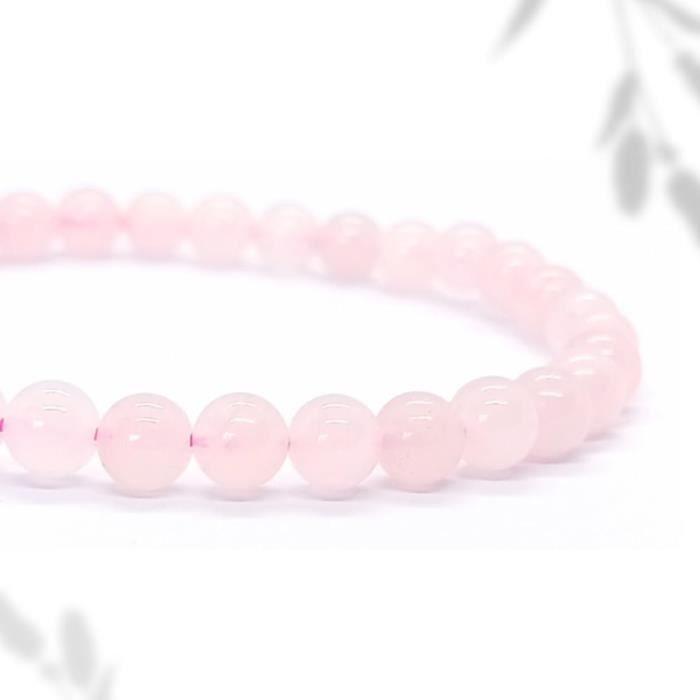 Bracelet - Rose Quartz - 8mm - Natural Stone - Lithotherapy Jewelry - Gift Idea